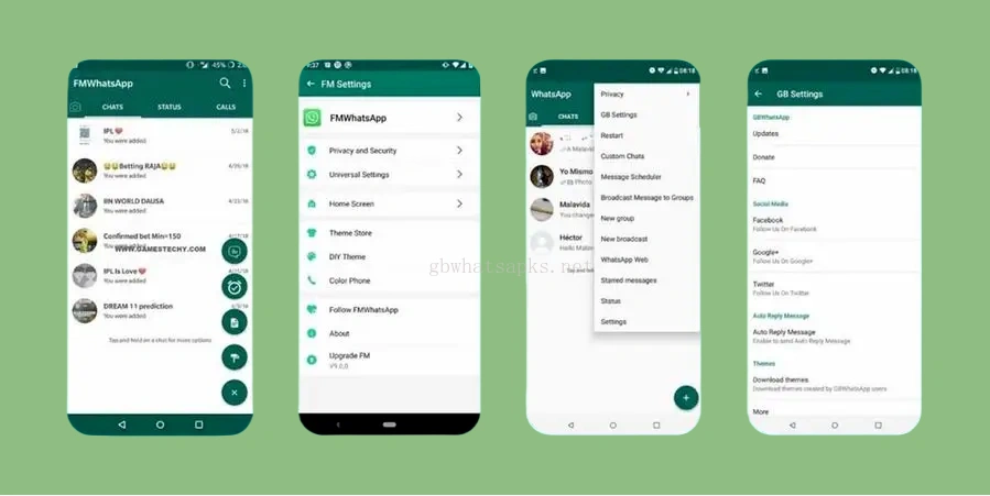 Screenshots of FM WhatsApp