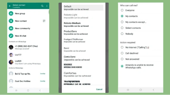 Screenshots of YO WhatsApp